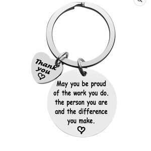 Stainless Steel Thank You Appreciation Keychain – Inspirational Quote Gift